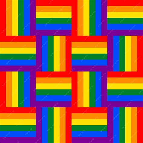 premium vector seamless pattern of geometric rainbow squares squares in lgbt flag colors