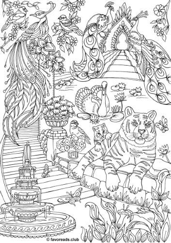Select from 35970 printable coloring pages of cartoons, animals, nature, bible and many more. The Land of Fantasia - Fantasy Garden - Printable Adult ...