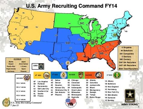 Army Recruiting Battalion Map Army Military