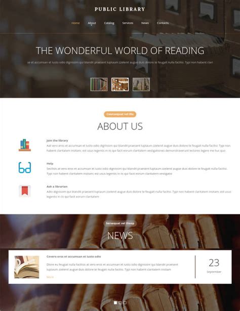 16 Online Library Website Templates And Themes Free And Premium Free