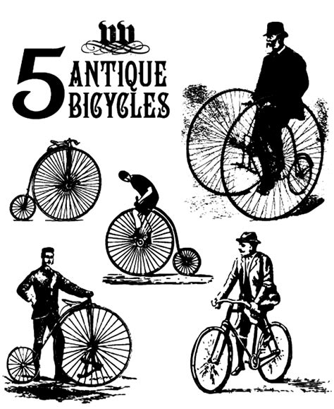 Vector Art Vintage Bicycle Vectors Classic Clip Art — Vintage Vectors