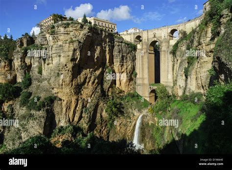 Spain Andalucia The Mountain Town Of Ronda The Famous Bridge And