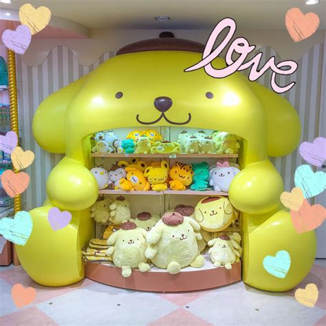 pompompurins inside a huge pompompurin from the sanrio world store in tokyo cute things from