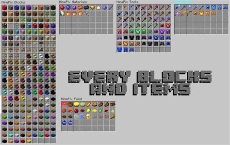 Minepix Reborn New Blocks Ores Items Mobs Tools Armors And Much