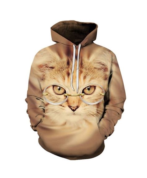 Funny Cat Hoodies Sweatshirts Men Tracksuit Hooded Coat Streetwear