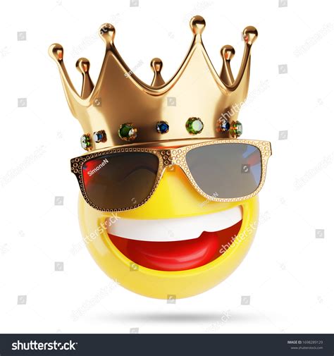 Smiling Cool Emoji Glamorous Golden Sunglass Stock Illustration