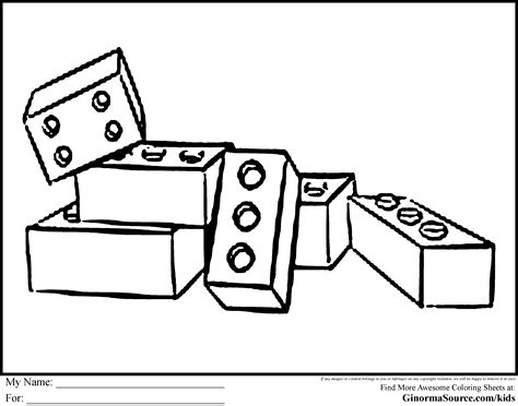 Lego Brick Outline Clip Art Sketch Coloring Page