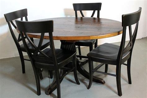 If you want a small farmhouse dining table with an interesting style, this diy farmhouse table plan from rogue engineer is brilliant to try. Custom 50" Round Farm Style Dining Table From Old Pine by ...