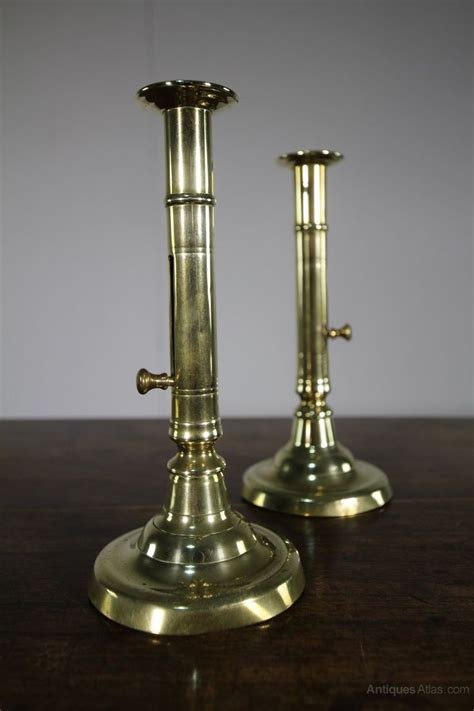 Antiques Atlas Pair Of Georgian Antique Push Up Brass Candlestick