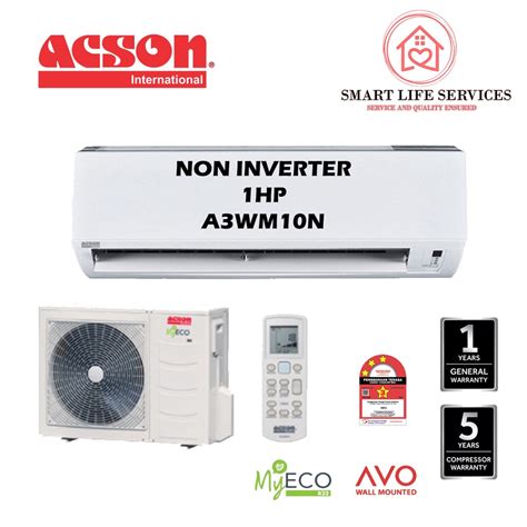 Acson Non Inverter Hp Hp Air Conditioner R Avo Series Wall