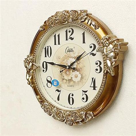 Europe Style Retro Wall Clock Pastoral Creative Living Room Wall Large