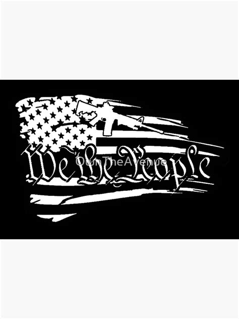 We The People American Tattered Distressed Flag 2nd Amendment Metal