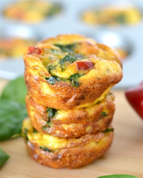 Spinach And Red Pepper Mini Frittatas Flying On Jess Fuel