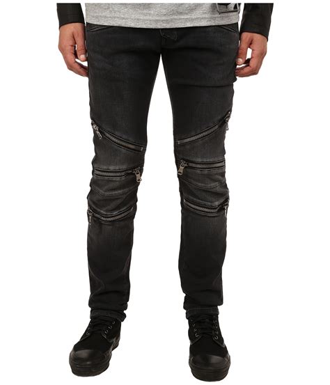 Lyst Balmain Zipper Jeans In Black For Men