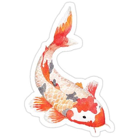 Koi Fish Sticker By Deathtoprint In 2021 Sticker Art Coloring