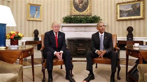 Donald Trump And Barack Obama Meet At White House Bbc News