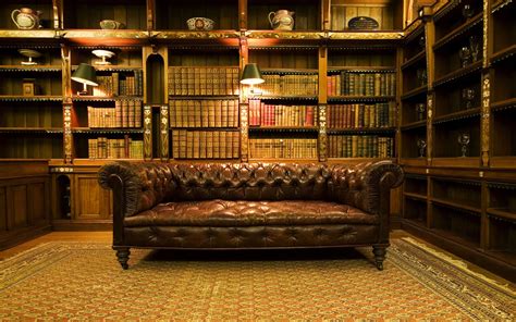 Wallpaper Old Library Interior Design Home Library 1920x1200