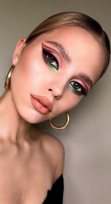 50makeup Looks To Make You Shine In 2023 Neon Green Peach