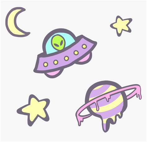 Some Alien Doodles Transparent Space Aesthetic Stickers Hd Png