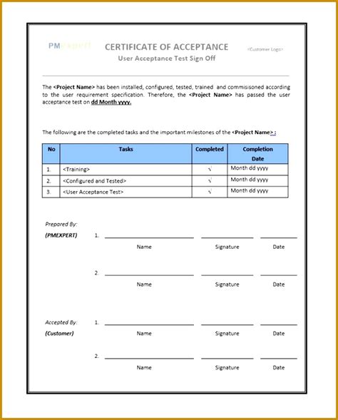 6 Project Sign Off Sheet Template Fabtemplatez