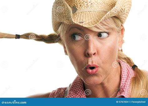 Attractive Blond With Cowbabe Hat Stock Photo Image Of Beauty Blonde