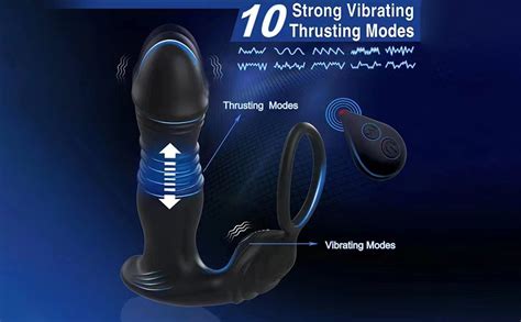 suoxin prostate massager anal vibrator thrusting vibrating 10 modes with cock ring