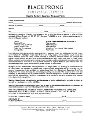 equine activity release form edit fill print