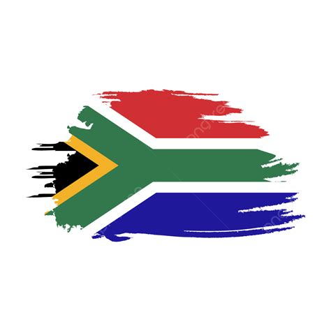 South Africa Flag Stylized On White Transparent Background South