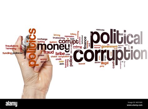 Political corruption word cloud concept Stock Photo - Alamy