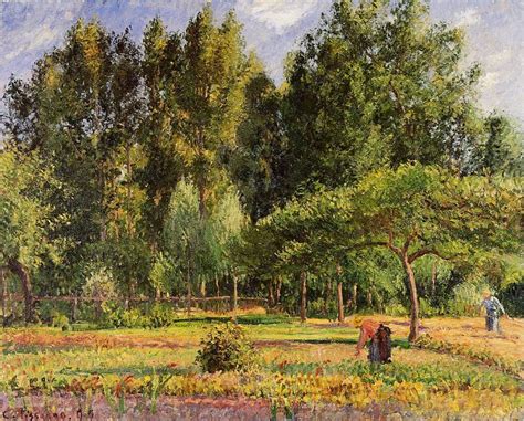 Poplars Afternoon In Eragny 1899 Painting Camille Pissarro Oil Paintings