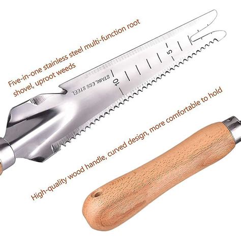 Stainless Steel Weeding Gouge Tool With Wooden Handle 335cmx3cm