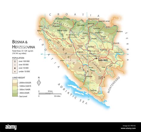 Map Of Bosnia And Herzegovina Stock Photo Alamy