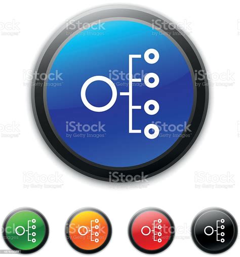Organization Chart Icon On Round Buttons Stock Illustration Download