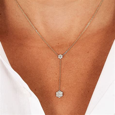 18K Gold Genuine Diamond Lariat Necklace Designer Diamond Etsy