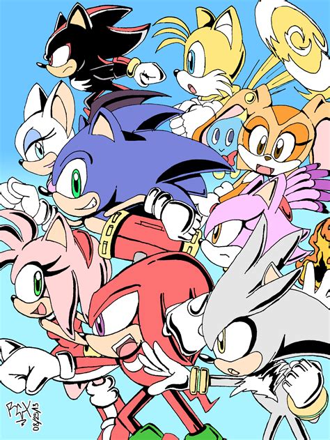 Sonic Group Together Colored By Rgxsupersonic On Deviantart