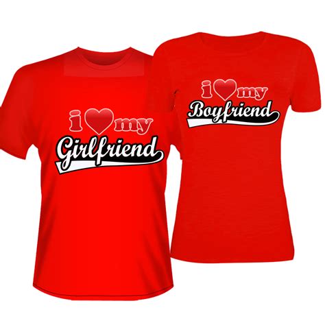 See more ideas about boyfriend girlfriend shirts, shirts, couple shirts. I Love My Boyfriend,/Girlfriend Printed Red Colored T ...