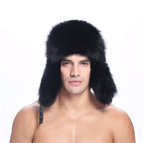 Zy84015 2016 New Arrived Real Fox Fur Men Trapper Cap Hats Caps With