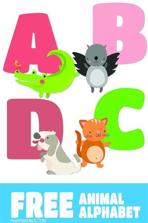 Free Illustrated Alphabet Letters Animal Alphabet Make Breaks