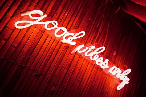 Hd Wallpaper Red Good Vibes Only Neon Signage Turned On Light Weapon