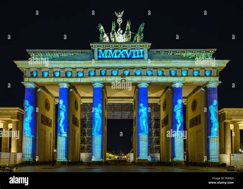 Festival Of Lights The Brandenburg Gate Paris Place Middle Berlin