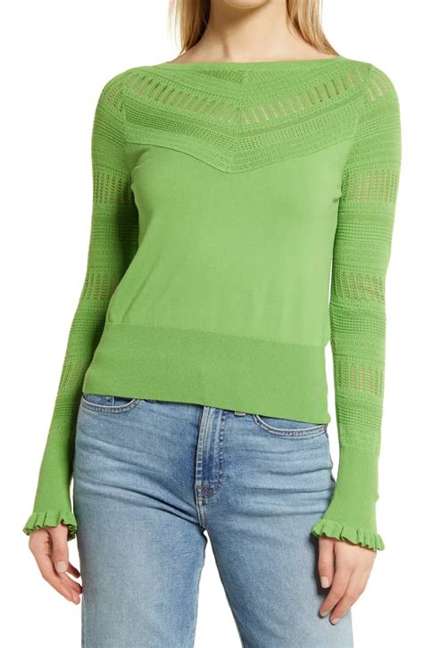 Free Shipping And Returns On Halogen Boatneck Pointelle Sweater At
