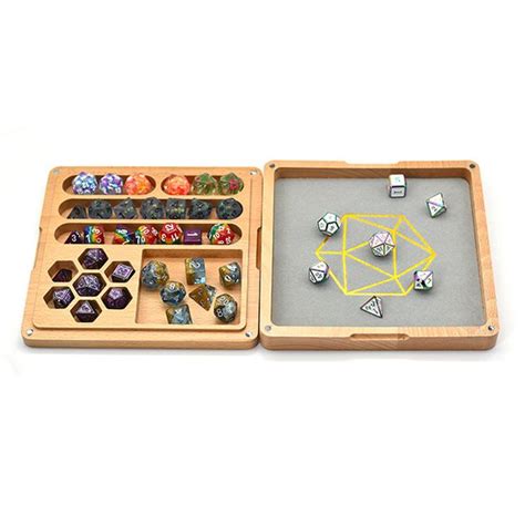 Portable D20 Wooden Dice Box Roller Vault Combo For Etsy Dice