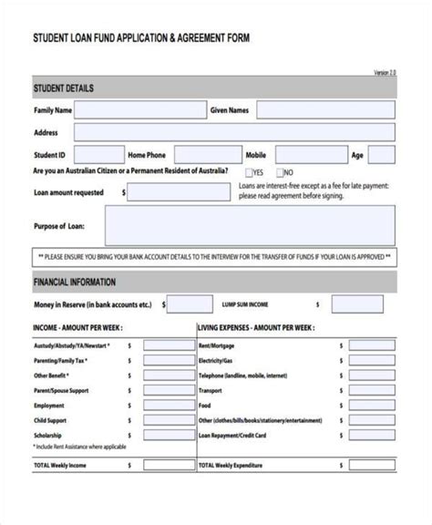 Free 8 Student Loan Agreement Forms In Pdf Ms Word
