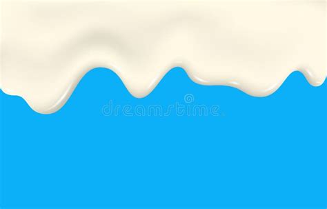 Dripping Milk Cream Liquid Ice Cream Stock Vector Illustration Of