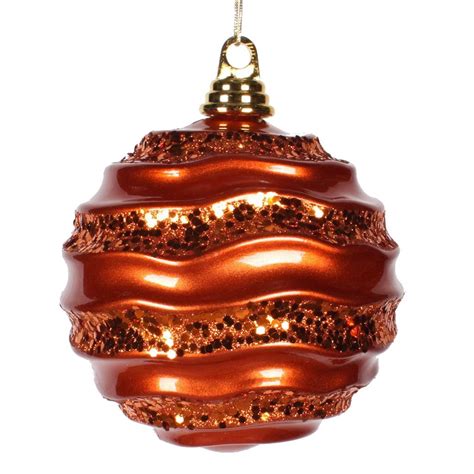 Shop from the world's largest selection and best deals for christmas orange christmas decorations & trees. Vickerman 33591 - 6" Orange Candy Glitter Wave Ball ...
