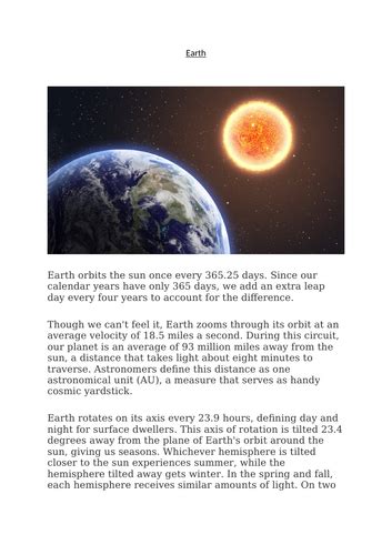Science Earth Information And Questions Teaching Resources