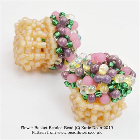 Flower Basket Beaded Bead Pattern Katie Dean Beadflowers