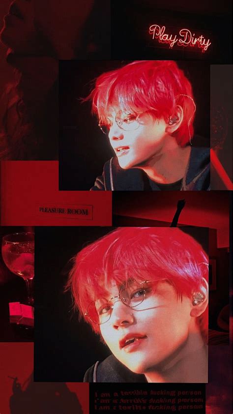 The latest tweets from ᴮᴱ ⁷ (@galaxyshop0t7). BTS red aesthetic wallpaper Kim Taehyung V | Bts red ...