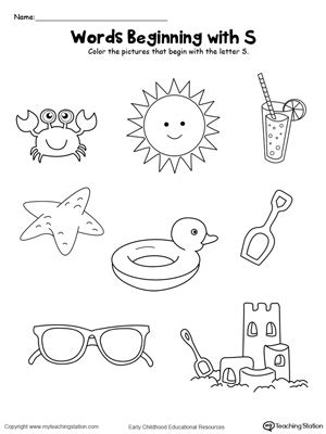 19 letter words beginning with p: Color the Pictures: Words Beginning with Letter S ...