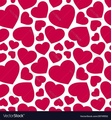 Seamless Pattern With Red Hearts Valentines Day Vector Image